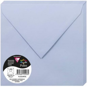 Enveloppe Gommée - Paquet de 20 - Bleu Lavande - 16.5 x 16.5 - 120G