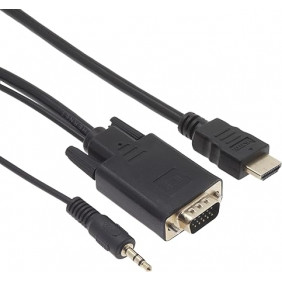 Câble hdmi / vga / jack 3.5mm, m / m / m, noir, 1.8m