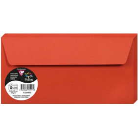 Enveloppe Adhésive - Paquet de 20 - Rouge Corail - 11 x 22 - 120G