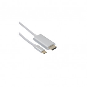 Câble hdmi 1.4 / USB-C, 4k, m / m, nylon, gris, 1.8m