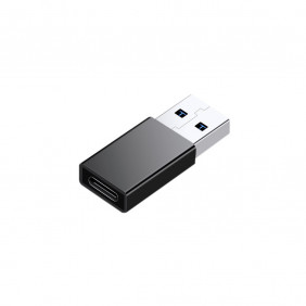 Adaptateur usb-a / usb-c, usb 3.0, m / f, métal, noir