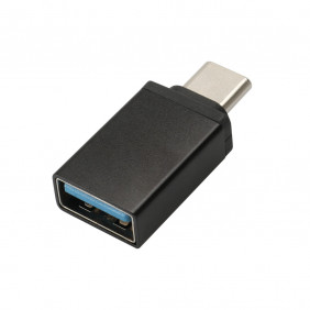 Adaptateur usb-c / usb-a, usb 3.0, m / f, métal, noir