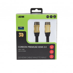 Câble hdmi 2.0, 4k, hec, m / m, nylon, 3m