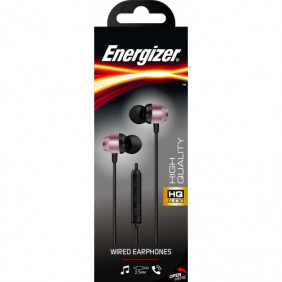 Energizer CIA10RG - Écouteurs en métal CIA10 - Compatible avec tous les téléphones, tablettes, ordinateurs - Or rose