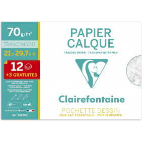 Clairefontaine - Pochette de Calque supérieur - 21 x 29.7cm - 70/75g