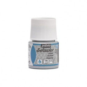 Peinture Setacolor pour tissus clairs Pébéo 45 ml - Argent pailleté