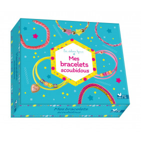 Mes bracelets scoubidous - Coffret avec 12 fils à scoubidous, 2 breloques, des anneaux, des perles et des fermoirs - Dès 6 ans
