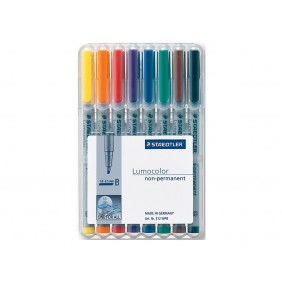 Staedtler, Marqueur Soluble, Non permanent, 312B, Lumocolor, étui de 8, 312 WP8
