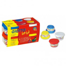 Giotto be-bè - Pâte à jouer 4 x 100g - Bleu-Jaune-Rouge-Blanc