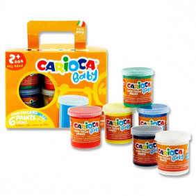 Carioca - Peintures à Doigts Bébé - 6 pièces - 80ml