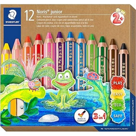 STAEDTLER Crayon de couleur hexagonal Noris junior étui de12 140 C12