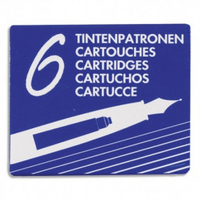 SIGN Etui de 6 cartouches d'encre internationales courtes. Coloris bleu