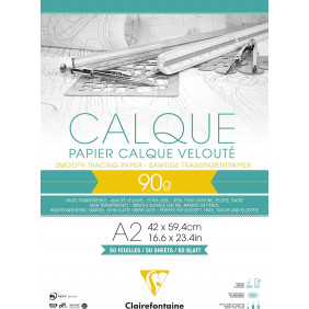Bloc Collé Papier Calque - Clairefontaine - 50 Feuilles Papier Calque Hautement Transparent
