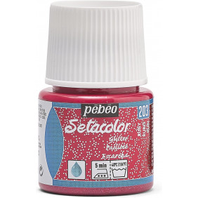 Pébéo Setacolor Buttercup - Peinture Tissus Clairs - Pailletés Rubis - 45 ml