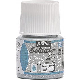 Pébéo Setacolor Buttercup - Peinture Tissus Clairs - Pailletés Argenté - 45 ml