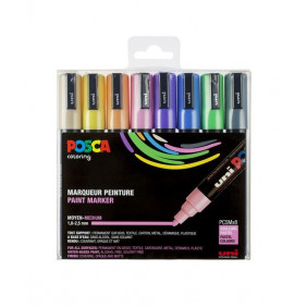 POSCA étui 8 marqueurs pc5m pastels ass
