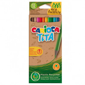 CARIOCA - Boîte de 12 crayons tita eco family couleurs assorties