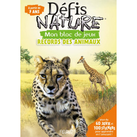 Mon bloc de jeux records des animaux - Grand Format - Dès 7 ans