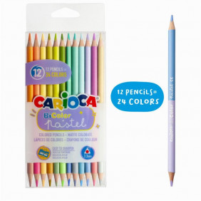 Crayons de couleur pastel bicolor 12 pièces