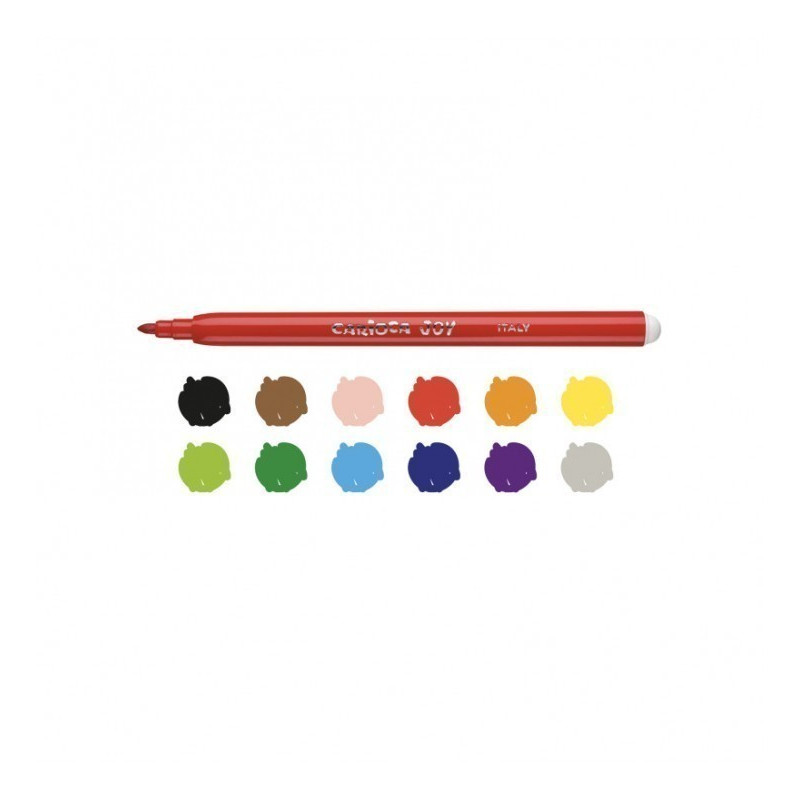 Lot De 36 Feutres Carioca Joy Pour Enfants - Pointe Fine 2,6 Mm, Super Lavables, Couleurs Assorties, Capuchon Ventilé De Sécurité