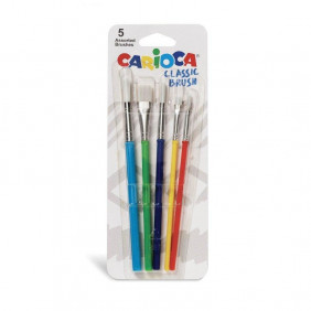 Carioca Lot de 5 pinceaux scolaires classiques