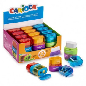 Taille-crayon CARIOCA 2 trous avec affichage gomme