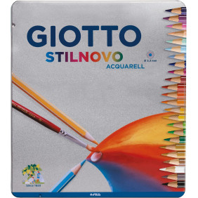 GIOTTO Stilnovo Acquarell - Boîte métal 24 crayons de couleur