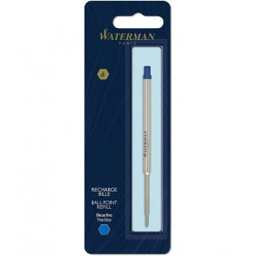 WATERMAN recharge bille , pointe fine, bleue, blister X 1