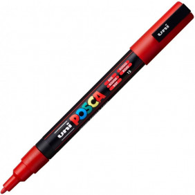 Marqueur pointe conique fine - Posca - Rouge - PC3M