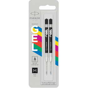 Recharges pour stylo à encre gel - Parker Jotter Originals - Noir - Pointe moyenne 0,7 mm - lot de 2