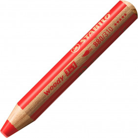 Crayons WOODY 3 en 1 - STABILO - Extra large Rouge