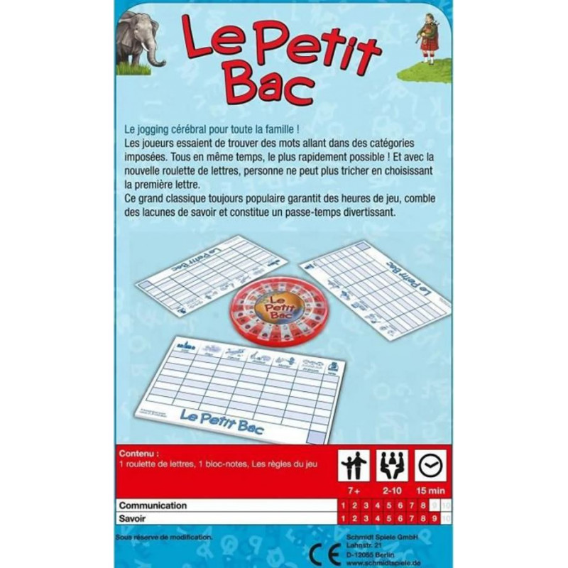 Jeu De Société Le Petit Bac Jeu De Poche Schmidt And Spiele - dès 7 ans