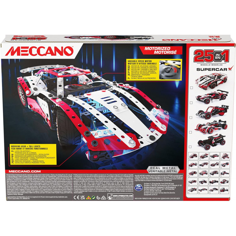 Meccano 6062054 Supercar Motorisé - 25 Modèles 10+ ans