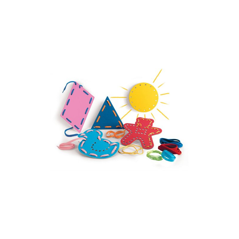 Clementoni - 16102 - Montessori - Formes et Lacets - Made in Italy - Jeu Montessori 3 Ans, Jeu éducatif méthode montessorienne (Version en Français