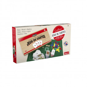Jeujura - 8145- Jeux de Société-Coffret de Jeux de Cartes - Coffret en Bois