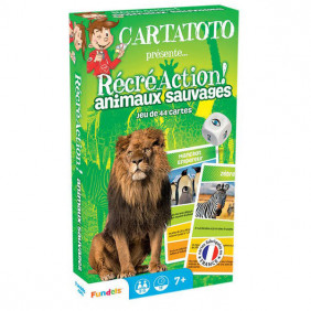 Jeu de cartes Récré Action animaux sauvages - Dès 7 ans