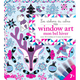 Window Art mon bel hiver - Avec 40 modèles, 4 tubes de peintures et 1 feuille en PVC - Grand Format
