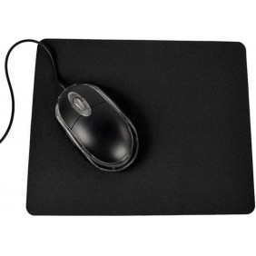 Tapis de souris antidérapant uni rectangulaire pour ordinateur portable - Durable et utile - Noir/Bleu