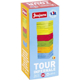 Jeujura - 8137- Jeux de Société-Tour Infernale Colorée - Coffret Carton - Dès 5 ans