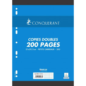 Conquérant sept - Copies doubles - Format A4 - Quadrillé - 200 pages