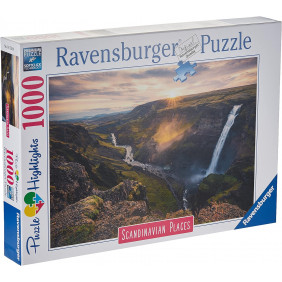 Puzzle Adulte - La cascade Háifoss, Islande - 1000 pièces - Ravensburger - Dès 14 ans