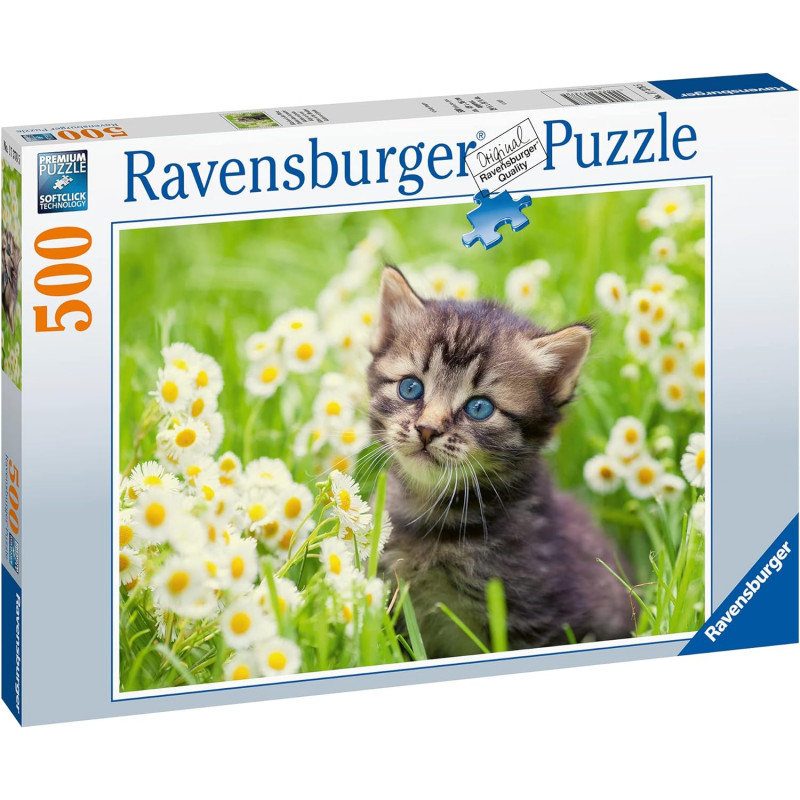 Puzzle Adulte - Chaton dans la prairie - 500 pièces - Ravensburger