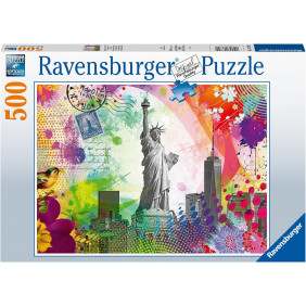 Puzzle Adulte - Carte postale de New York - 500 pièces - Ravensburger - Dès 12 ans