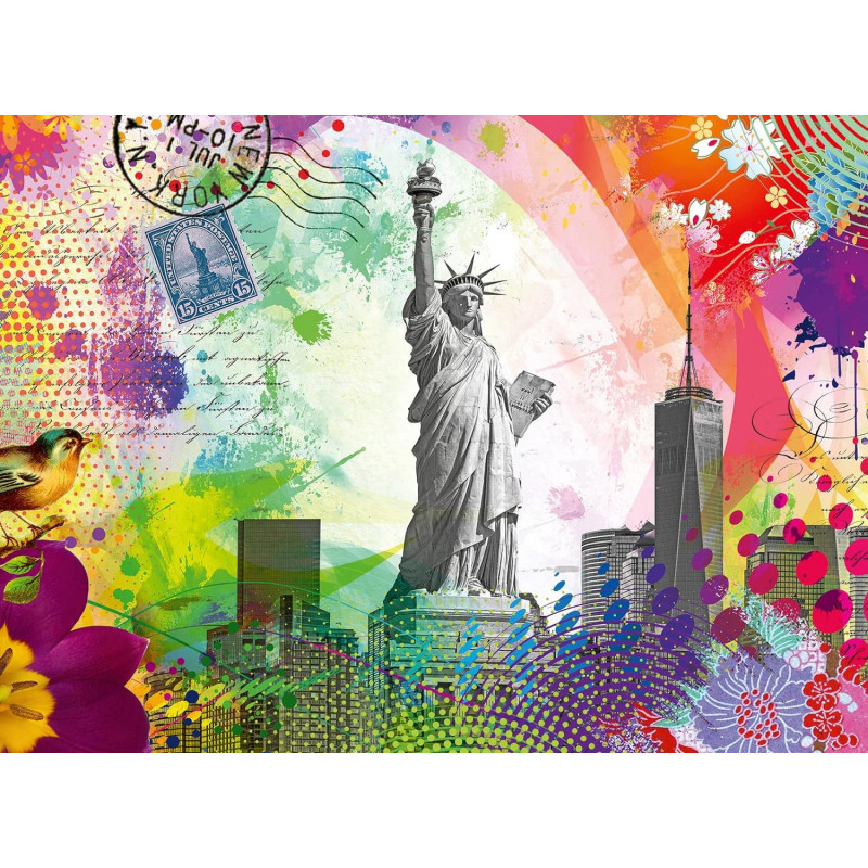 Puzzle Adulte - Carte postale de New York - 500 pièces