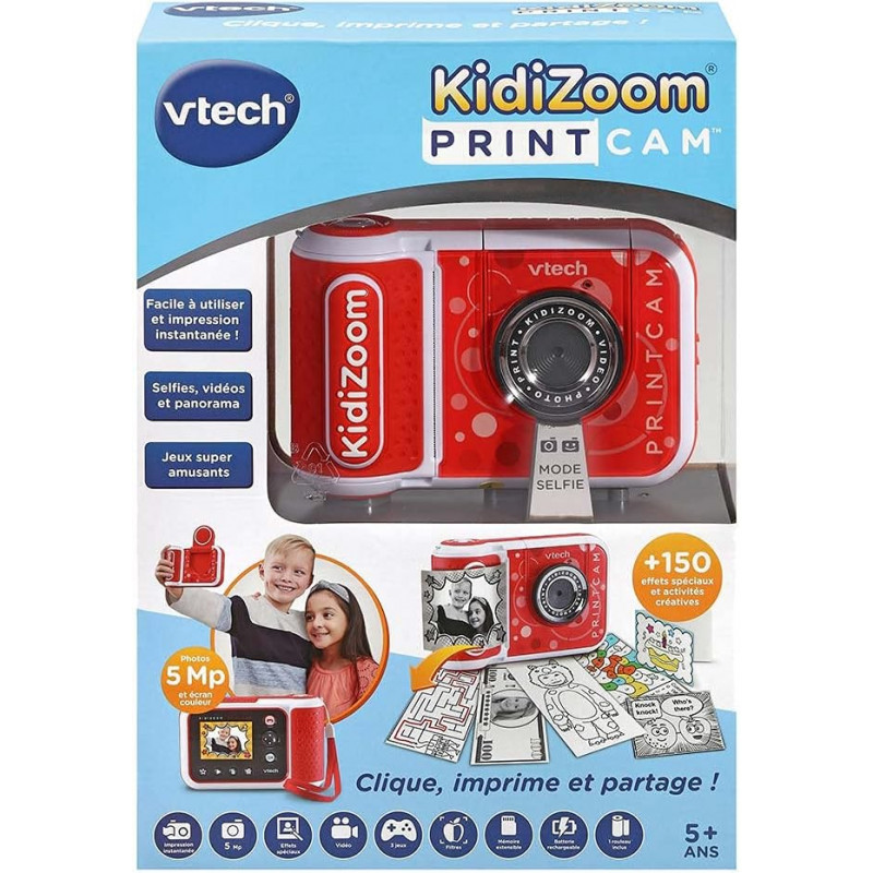 Appareil Photo Enfant à Impression Instantanée - KidiZoom Print Cam Rouge -  VTech - De 5 à 12 ans