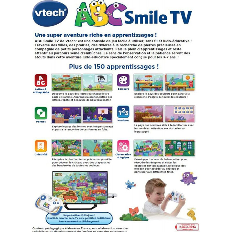 ABC Smile TV - Ma Première Console de jeux - VTech - De 3 à 7 ans