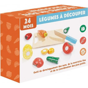 Set 6 fruits et légumes en bois à découper dès 2 ans