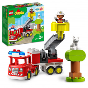 LEGO 10969 Duplo Town Le Camion de Pompiers, Jouet de Construction, avec Lumières et Sirène, Jeu Éducatif 2 Ans