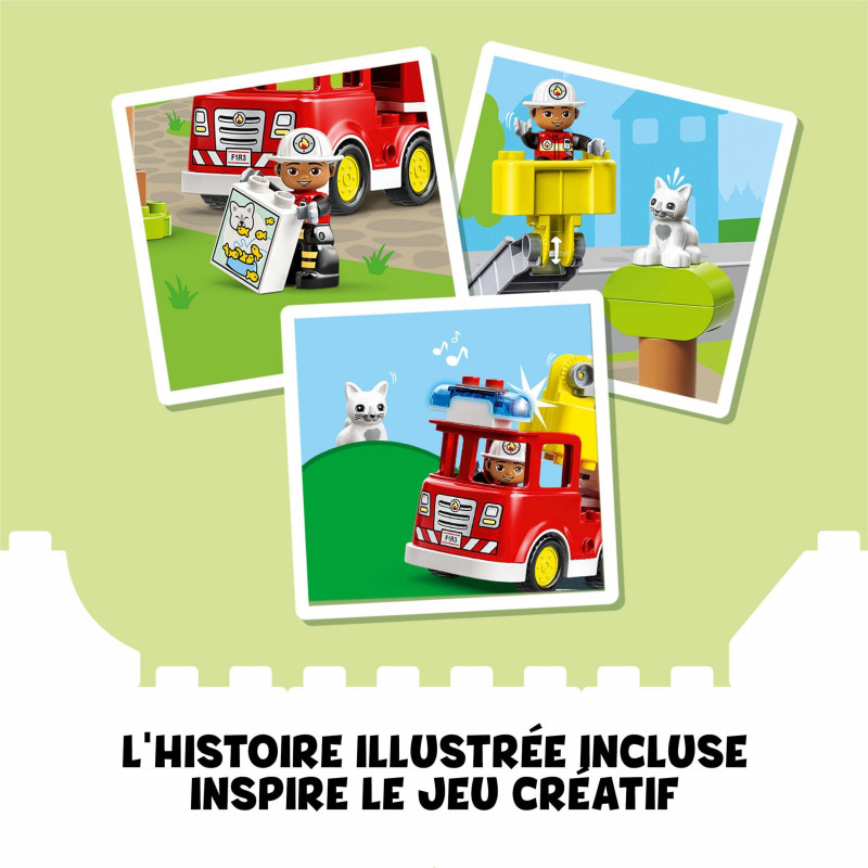 LEGO 10969 DUPLO Town Le Camion de Pompiers, Jouet Éducatif
