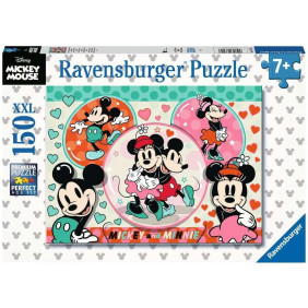 Ravensburger - Puzzle pour enfants - 150 p XXL - Mickey et Minnie amoureux / Disney Mickey Mouse - Dès 7 ans
